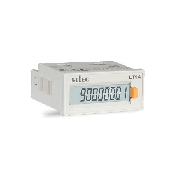 Zeitzähler, Spannungseingang, weiß, 1x8 Ziffern LCD, Batteriebetrieb, 1/32 DIN