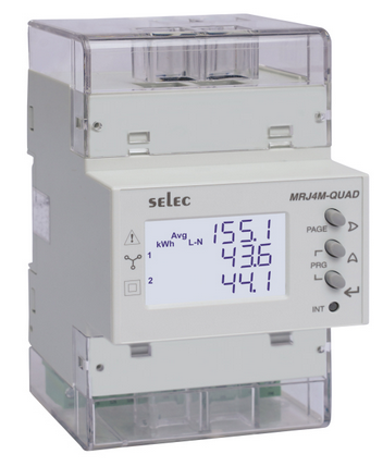 Multifunktionsmessgerät Plug''N''Wire, 4 Loads (3-Phase), 12 Loads (1-Phase),7 Meßgrößen, LCD-Anzeige, EIA-485, 60-300V,