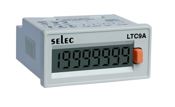 Zeit- und Impulszähler, Spannungs- und Kontakteingang, weiß, 7 1/2 Ziffern LCD, Batteriebetrieb, 24x48mm